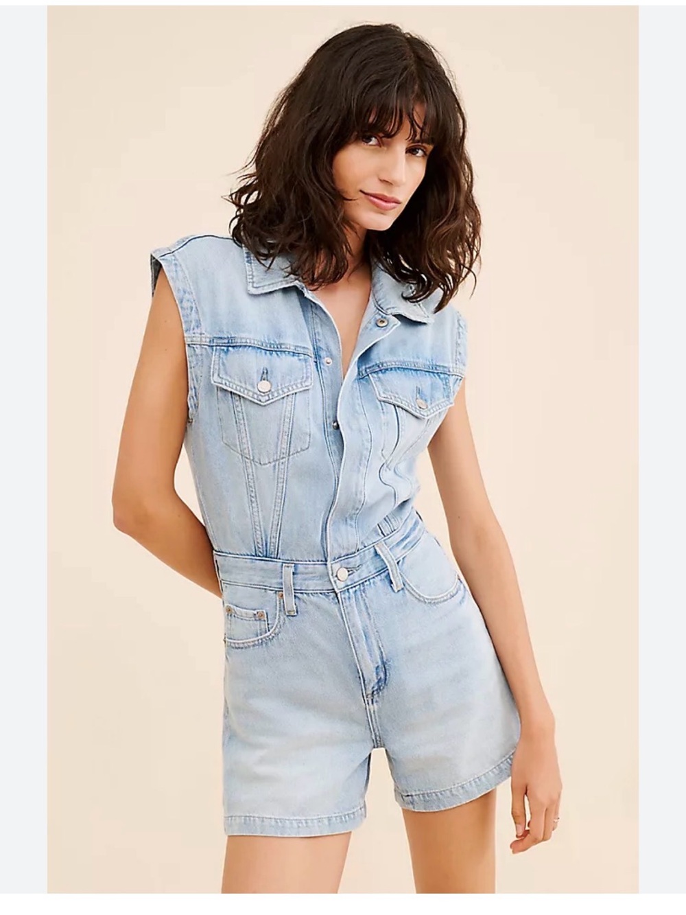 Pistola Lennox Denim Romper size small